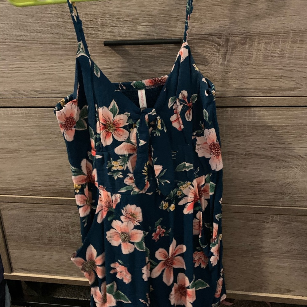 Blue floral romper